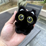 Cute Squeaking Black Cat Plush Doll Keychain Pendant