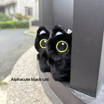 Cute Squeaking Black Cat Plush Doll Keychain Pendant